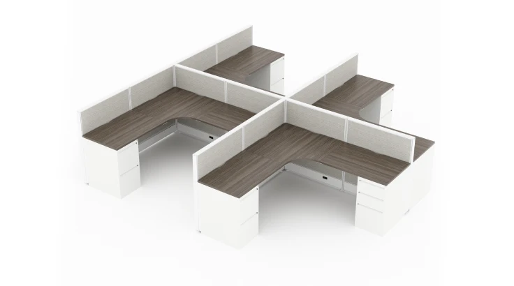 4 Person Semi-Private 6x6 Corner Cubicle Pod product view