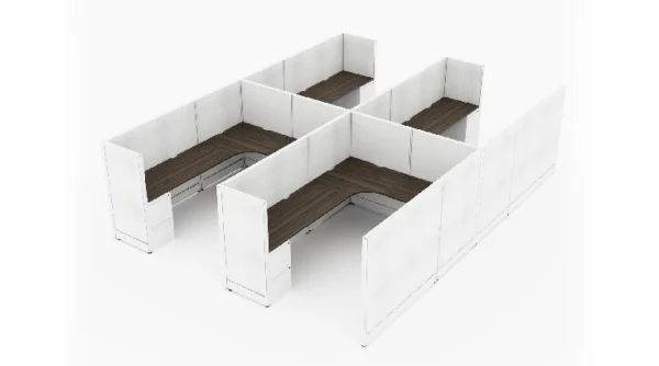 4 Person Semi-Private 6x6 Corner Cubicle - Quickship-typ1