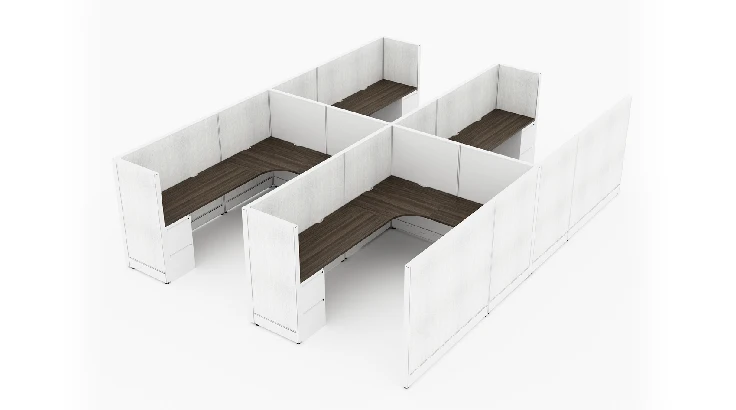 4 Person Semi-Private 6x6 Corner Cubicle - Quickship product view