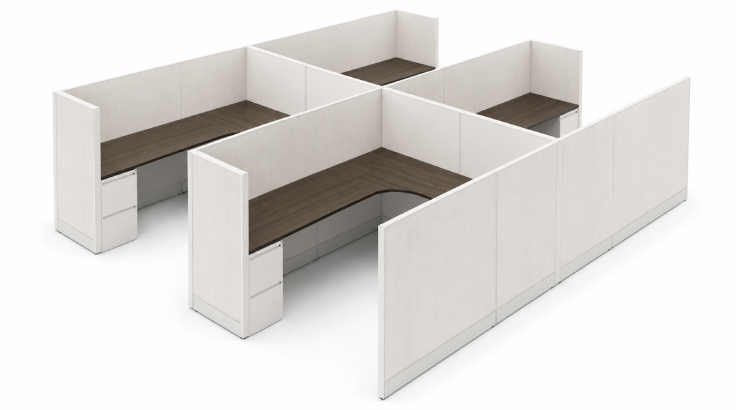 4 Person Semi-Private 6x6 Corner Cubicle – Quickship-typ2