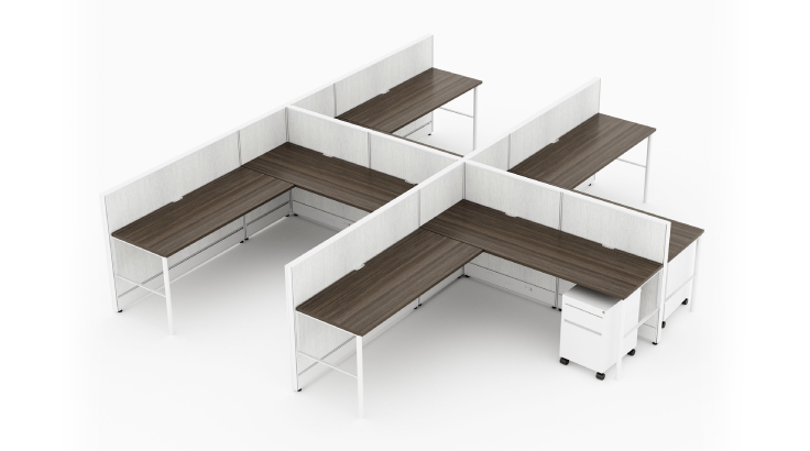 4 Person Semi-Private 8x6 Cubicle - Quickship product view
