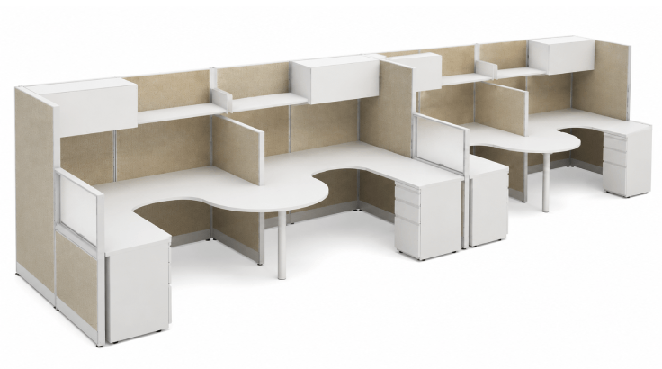 Modern Collaborative 6' x 6' with High Privacy Walls and Storage product view