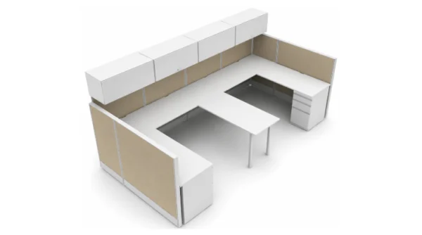 Modern Collaborative 6' x 6' with High Privacy Walls and Storage