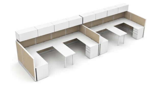 Collaborative 6' x 6' with High Privacy Walls and Storage