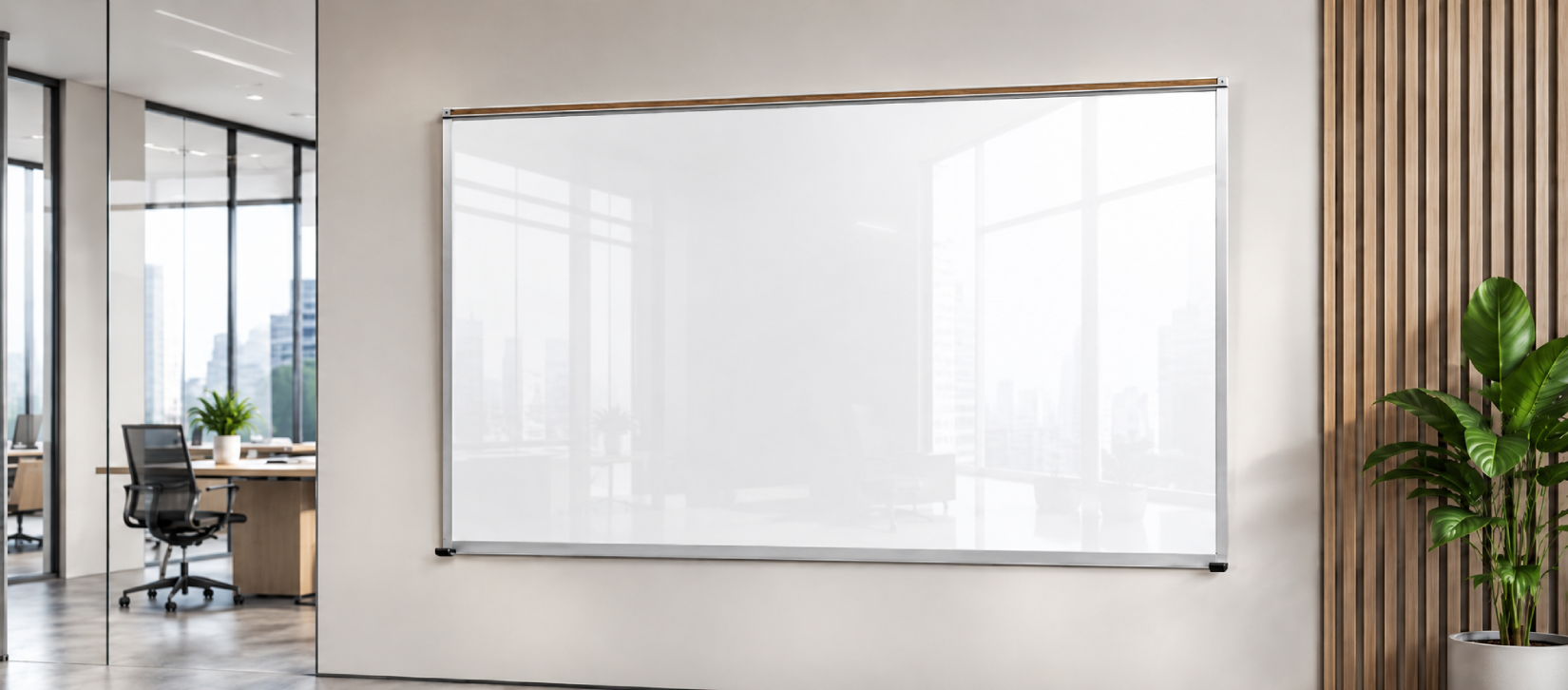 Framed Magnetic Glass Dry Erase Whiteboard