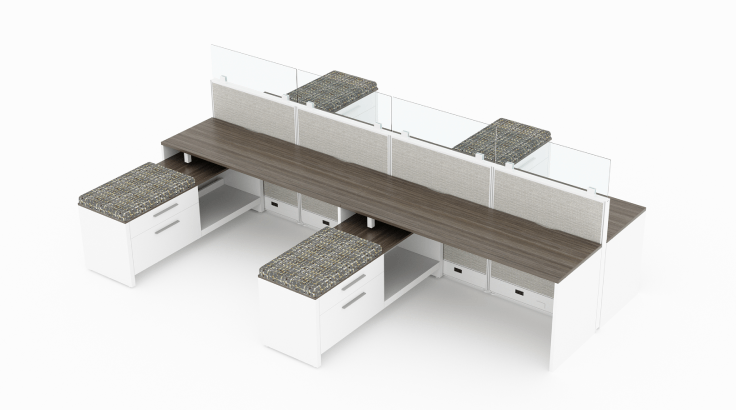 Modern Open Low 5' x 6' Cubicle with Cushion Lateral Storage product view