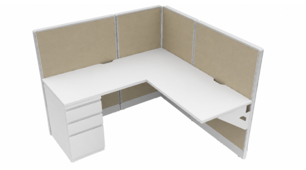 Open Low Panel 5' x 5' Cubicle with Drawer Storage-product