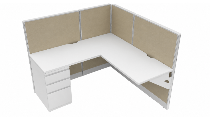 Open Low Panel 5' x 5' Cubicle with Drawer Storage product view