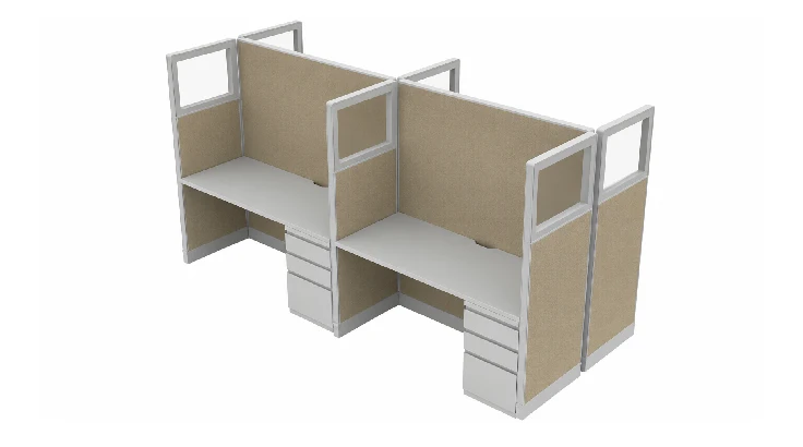 Open Low Panel 5' x 5' Cubicle with Drawer Storage