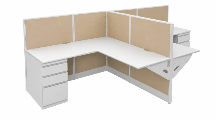 Open Low Panel 5' x 5' Cubicle with Drawer Storage