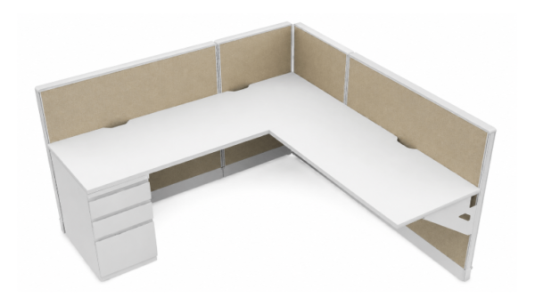 Open Low Panel 6' x 6' Cubicle with Drawer Storage-product