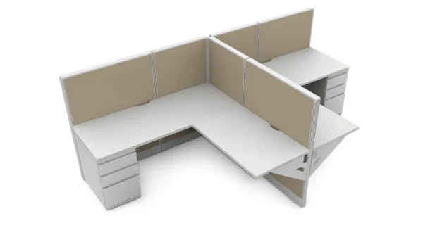 Open Low Panel 6' x 6' Cubicle with Drawer Storage-typ1