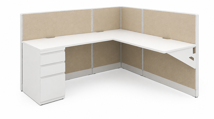 Open Low Panel 6' x 6' Cubicle with Drawer Storage product view