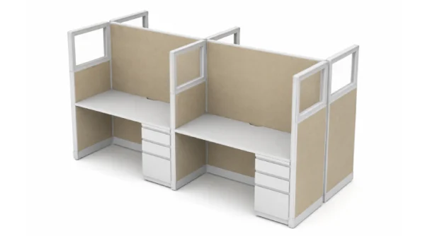Modern Private 5' x 2' Cubicle with Drawer Storage2