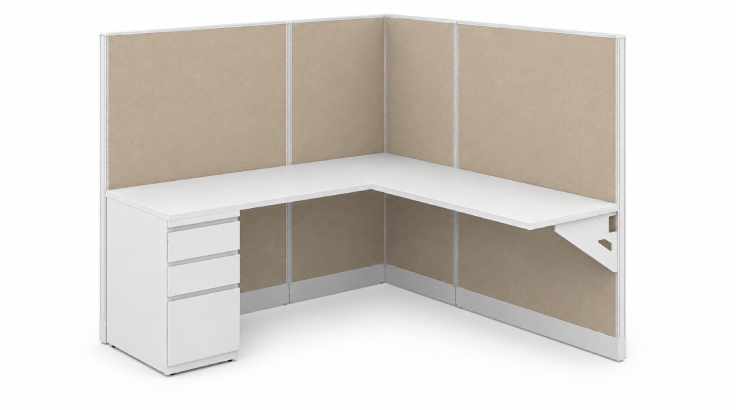 Private 5' x '5 Cubicle with Drawer Storage product view