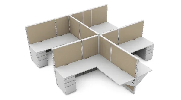 Private 5' x '5 Cubicle with Drawer Storage-typ1
