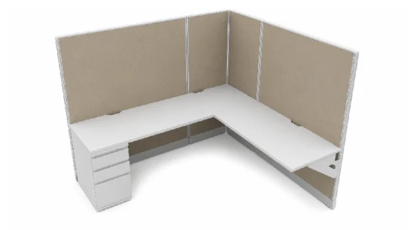 Private 5' x '5 Cubicle with Drawer Storage-typ1