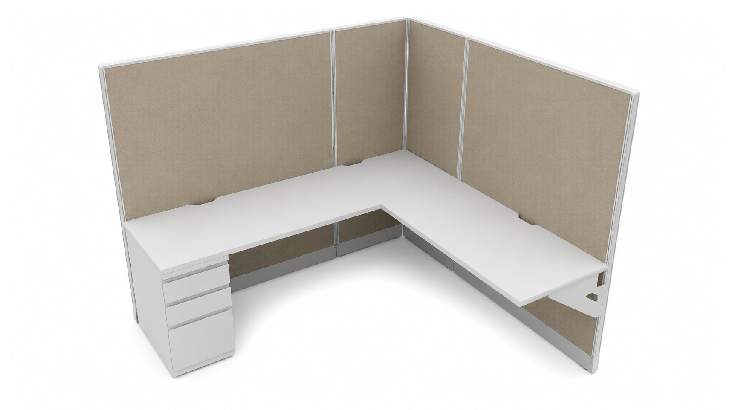Private 5' x '5 Cubicle with Drawer Storage product view