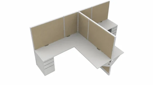 Private 5' x '5 Cubicle with Drawer Storage-typ1