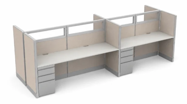 Private 6' x 2' Cubicle with Drawer Storage