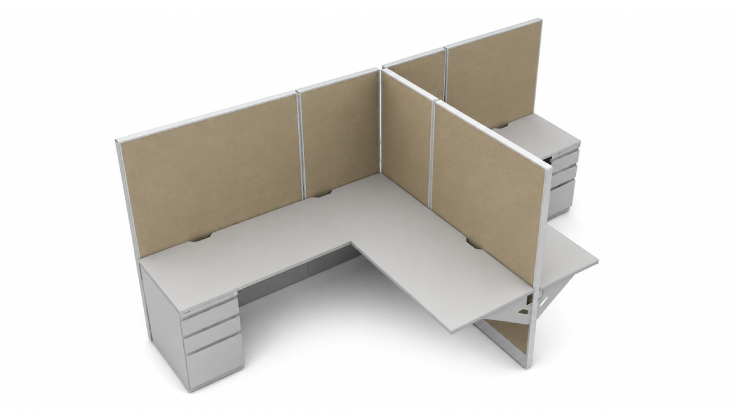 Private 6' x 6' Cubicle with Drawer Storage