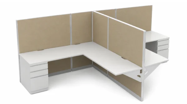 Private 6' x 6' Cubicle with Drawer Storage