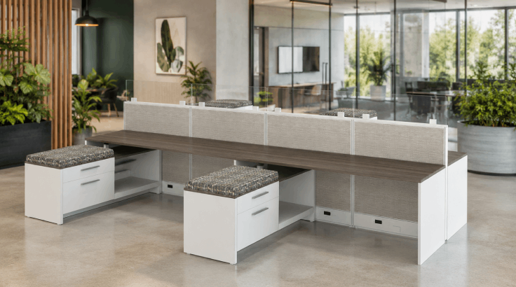 Modern Private 8' x '8 Cubicle with Sliding Door/Multiple Colors and Options room view