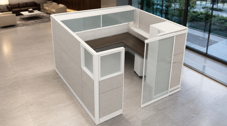 Private 8' x '8 Cubicle with Sliding Door/Multiple Colors and Options room view