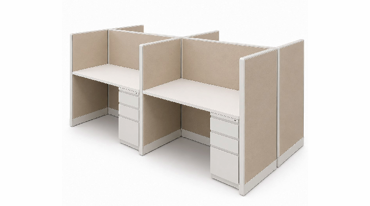 4 Person Semi Private 5' x 2 /Cubicle with Drawer Storage product view