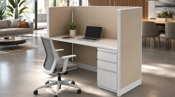 Semi Private 5' x 2 /Cubicle with Drawer Storage room view