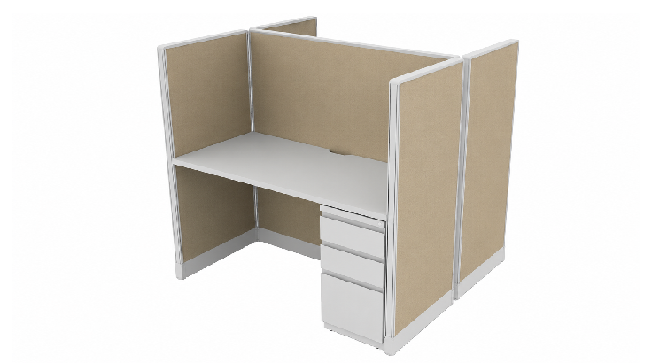 Semi Private 5' x 2 _Cubicle with Drawer Storage