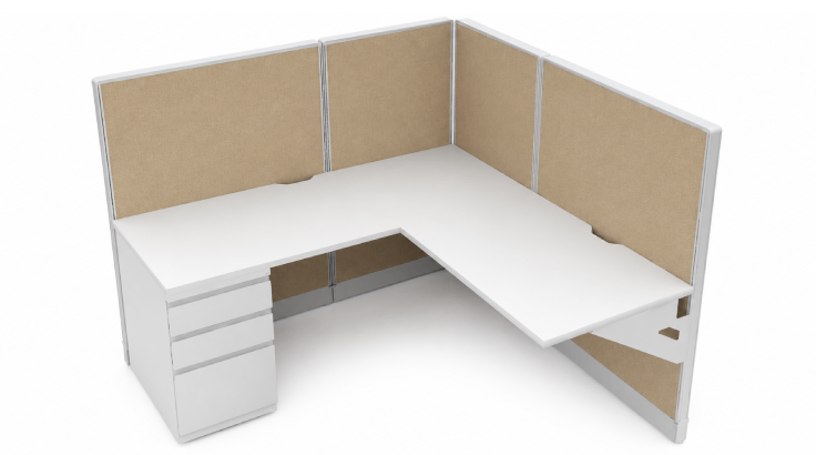 Semi Private 5' x 5' Cubicle with Drawer Storage product view