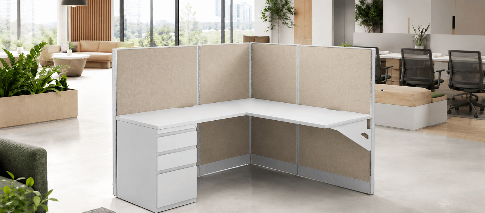 Semi Private 5' x 5' Cubicle with Drawer Storage-banner