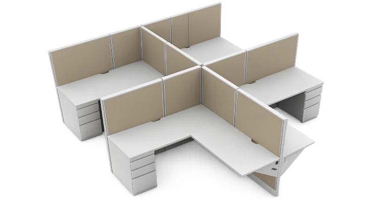 Semi Private 5' x 5' Cubicle with Drawer Storage-typ1