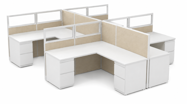 Semi Private 6 x 6 Cubicle with Drawer Storage