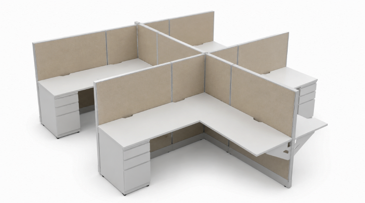 Modern Semi Private 6' x '6 Cubicle with Drawer Storage product view