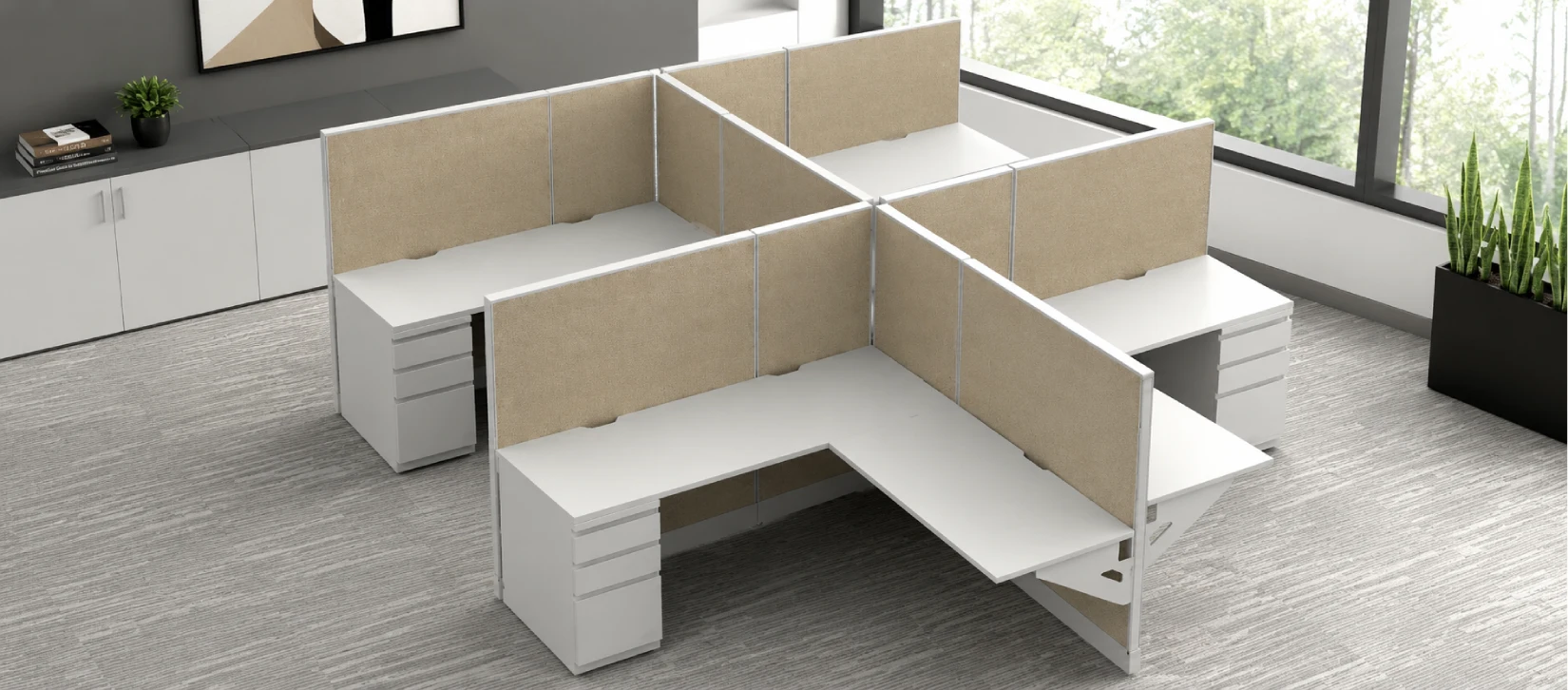 Semi Private 6' x '6 Cubicle with Drawer Storage