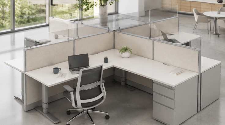 Semi-Private 6' x 6 Cubicle with Drawer Storage & Frameless Glass room view