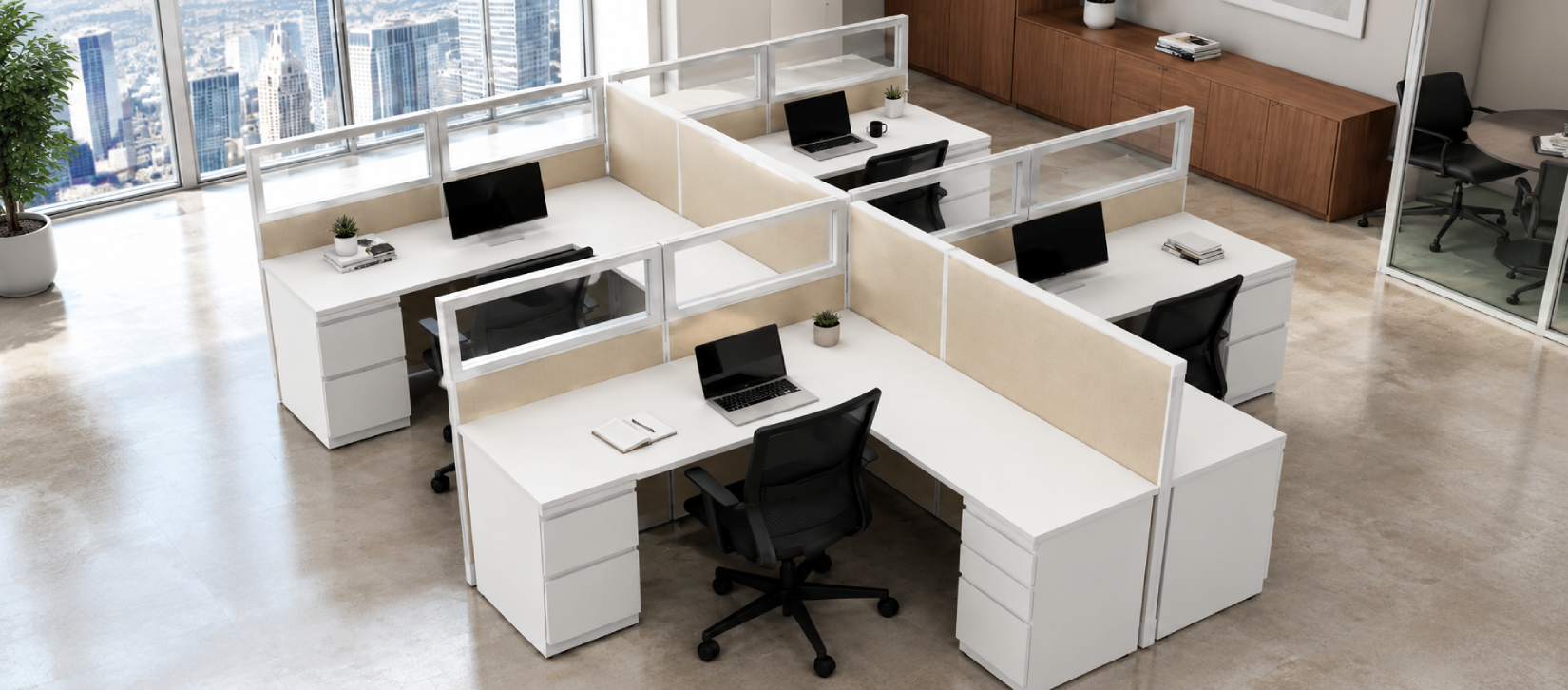 Semi Private 6 x 6 Cubicle with Drawer Storage-banner