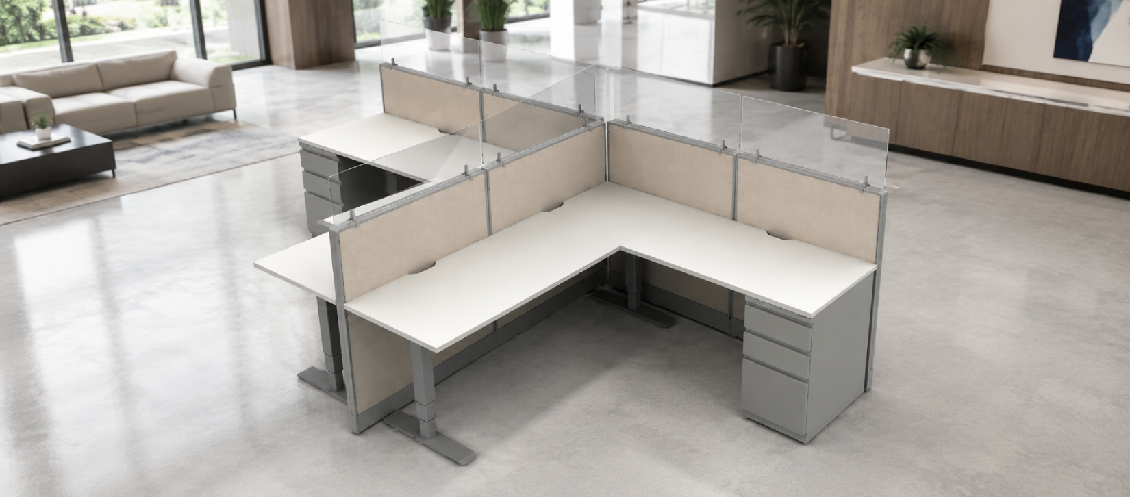 Semi Private 6' x '6 Cubicle with Drawer Storage