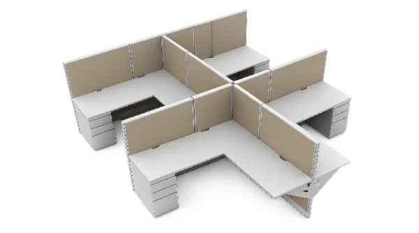 Semi Private 6' x '6 Cubicle with Drawer Storage-typ1