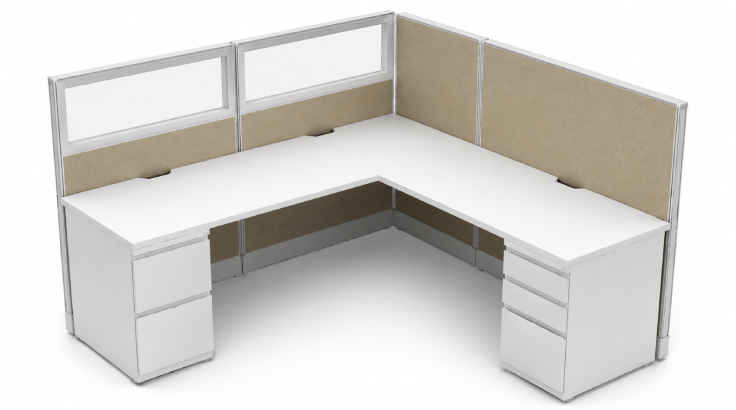 Semi Private 6 x 6 Cubicle with Drawer Storage product view