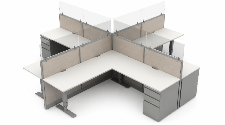 Semi-Private 6' x 6 Cubicle with Drawer Storage & Frameless Glass product view