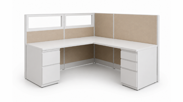 Semi Private 6 x 6 Cubicle with Drawer Storage product view