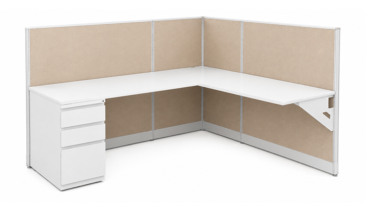 Semi Private 6' x 6 Cubicle with Drawer Storage with Box product view