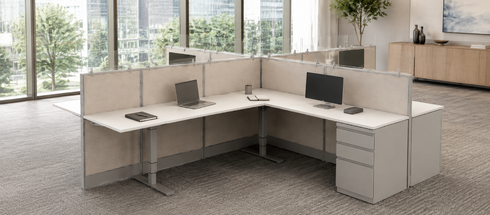 Semi Private '6 x 8' Cubicle with Drawer Storage