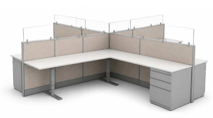 Semi Private '6 x 8' Cubicle with Drawer Storage