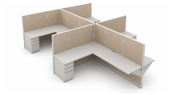 Semi Private 6' x 8' Cubicle with Drawer Storage-typ1