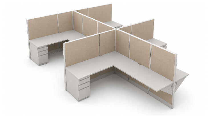 Semi Private 6' x 8' Cubicle with Drawer Storage-typ1