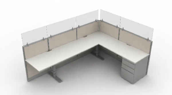 Semi Private 6 x 8 Cubicle with Drawer Storage-typ1